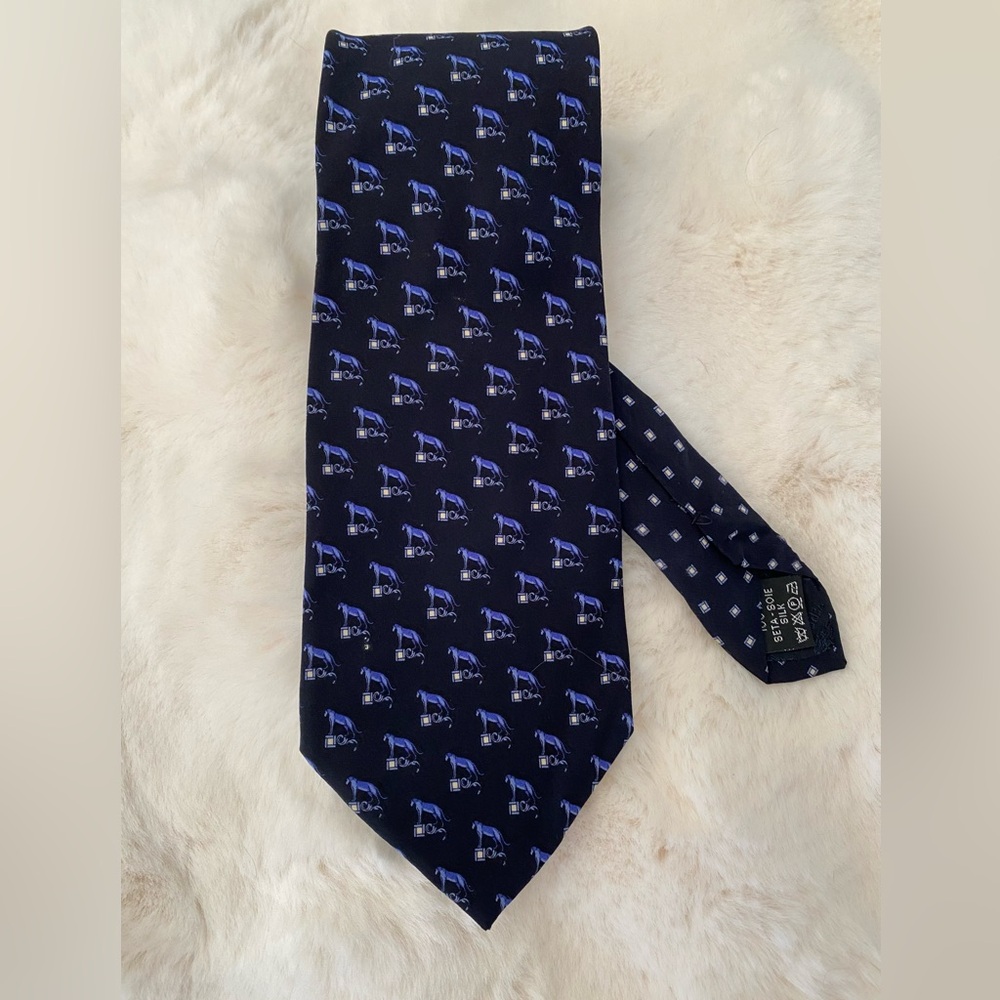 Versace jaguar print men’s 100% silk tie made in Italy